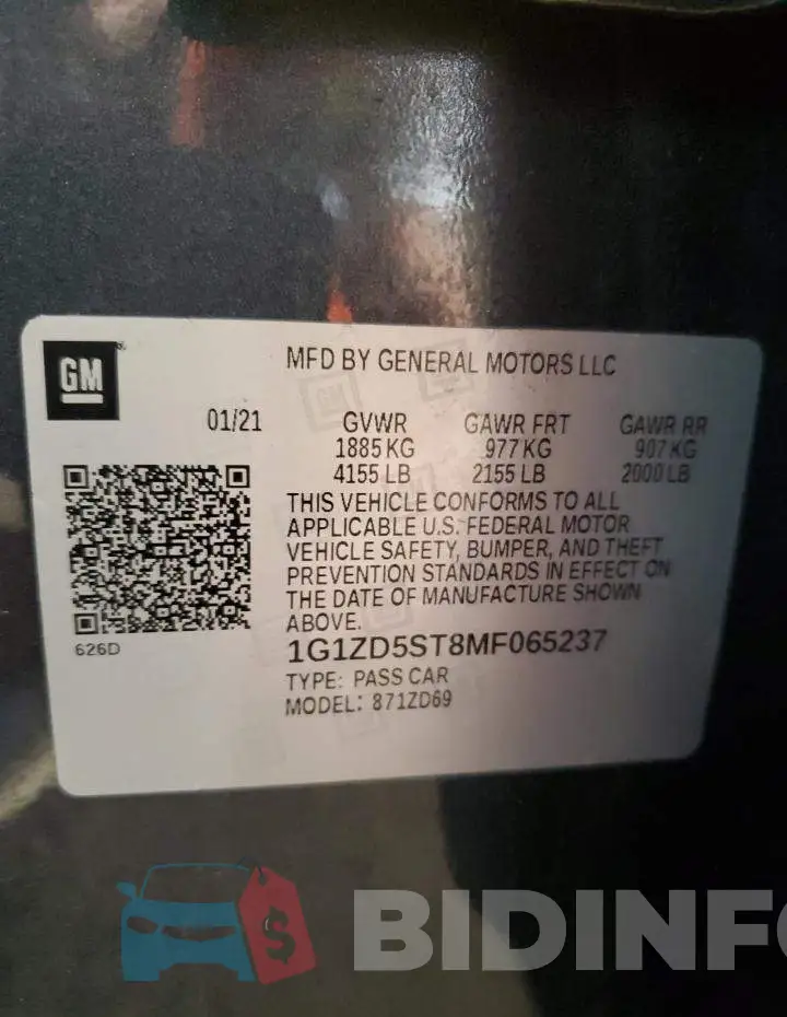 1G1ZD5ST8MF065237 Photo# 13