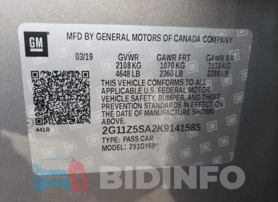 2G11Z5SA2K9141585 Photo# 12