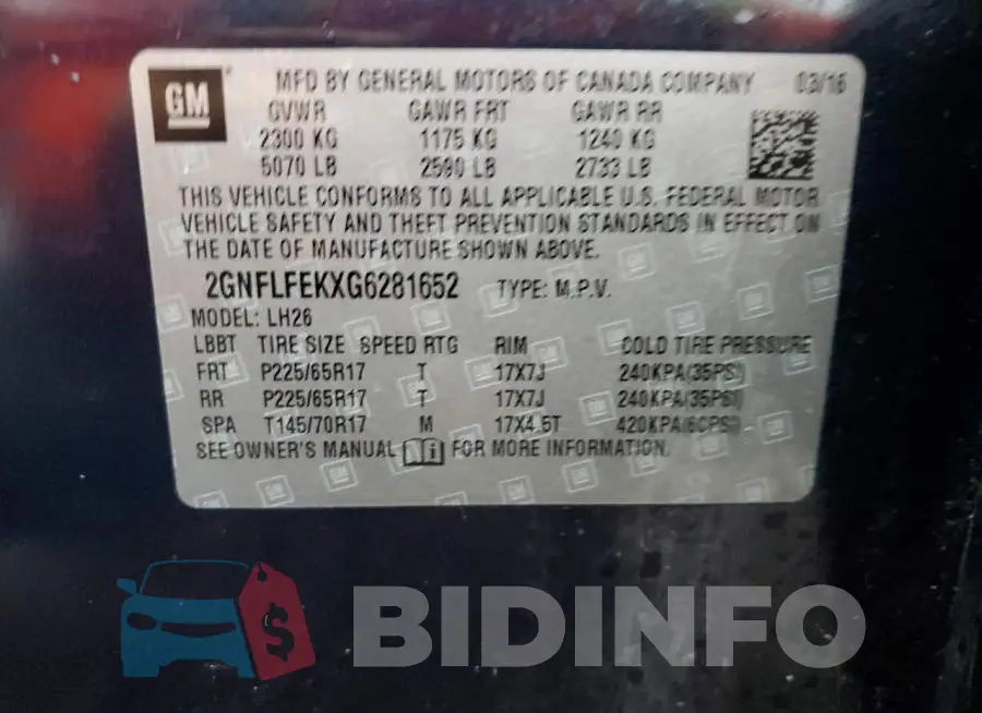 2GNFLFEKXG6281652 Photo# 13
