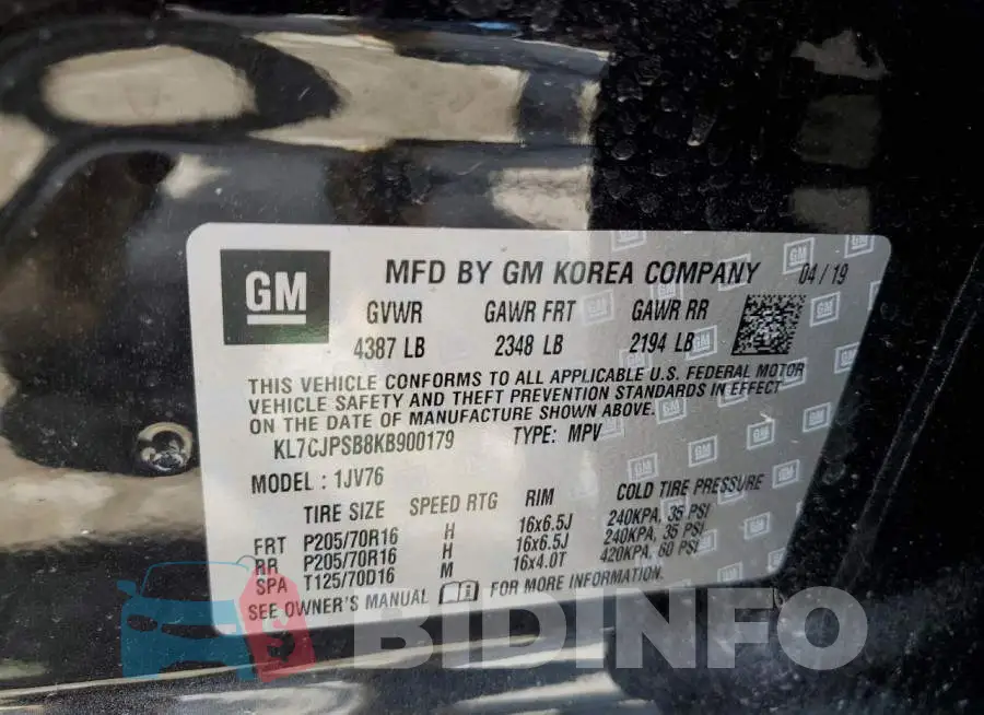 KL7CJPSB8KB900179 Photo# 13