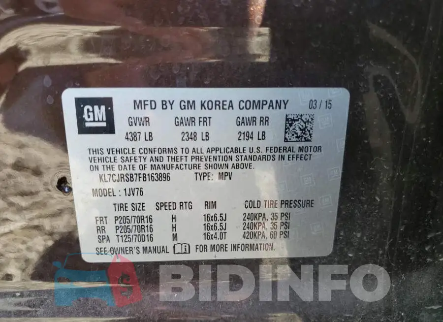 KL7CJRSB7FB163896 Photo# 12