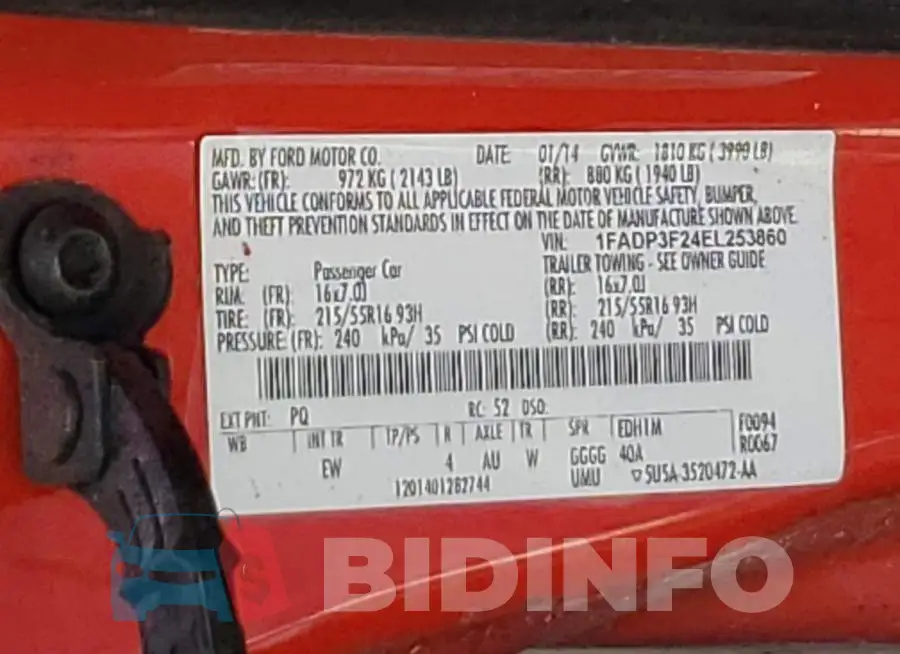 1FADP3F24EL253860 Photo# 12