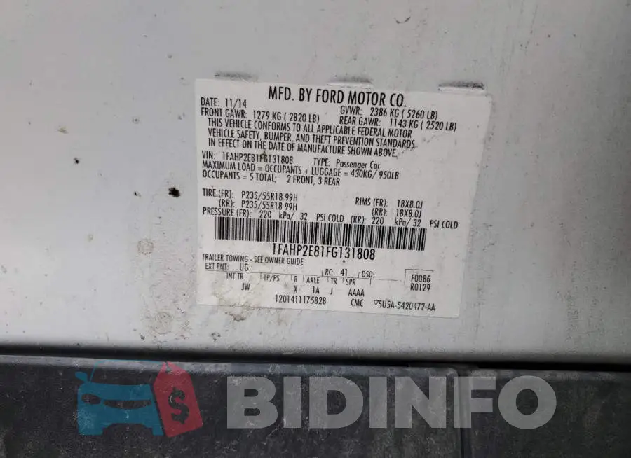1FAHP2E81FG131808 Photo# 12