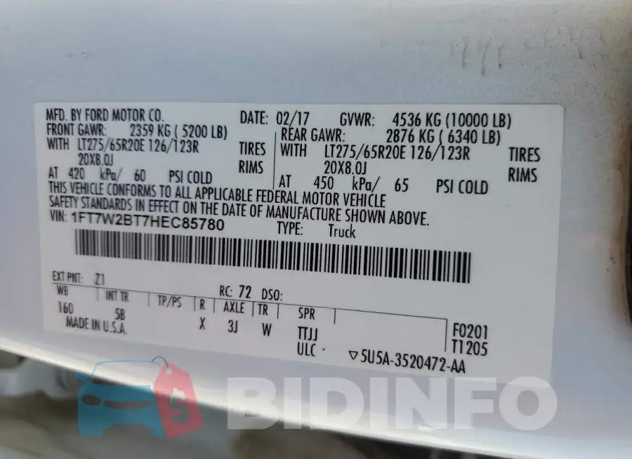 1FT7W2BT7HEC85780 Photo# 12
