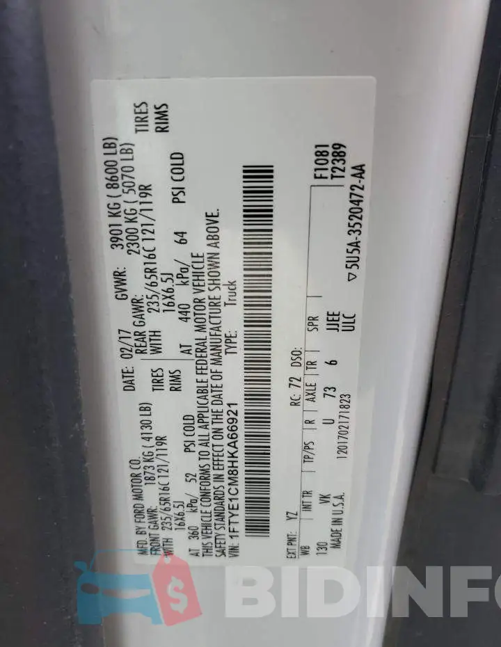 1FTYE1CM8HKA66921 Photo# 13