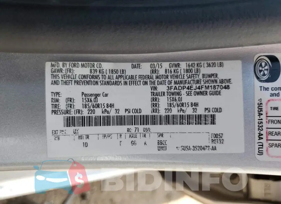 3FADP4EJ4FM187048 Photo# 12