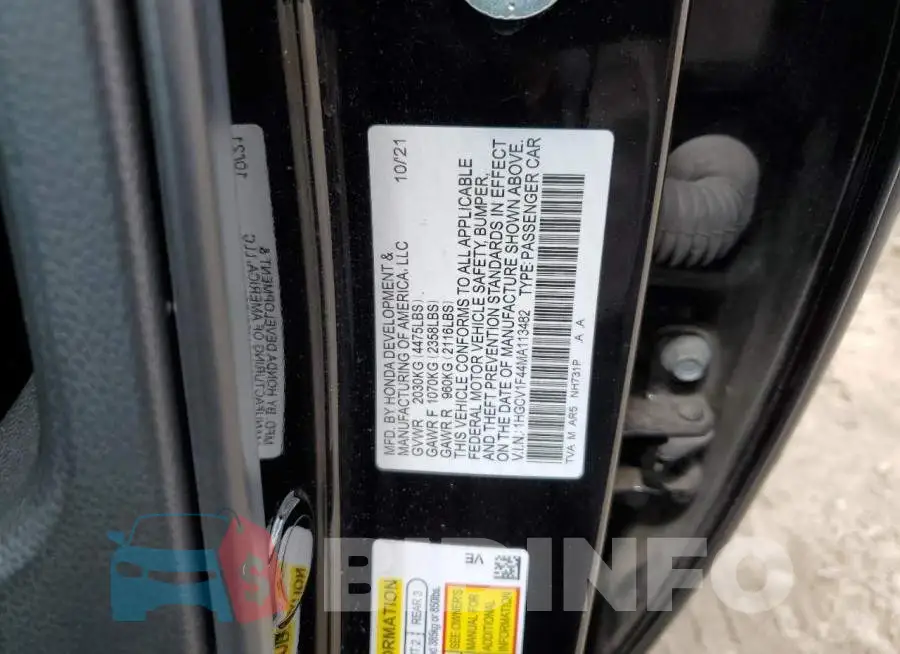 1HGCV1F44MA113482 Photo# 13
