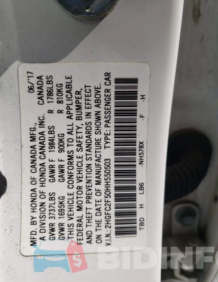 2HGFC2F50HH550503 Photo# 13