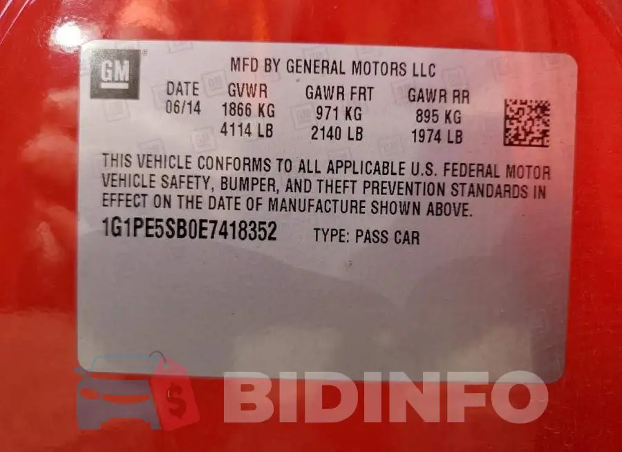 1G1PE5SB0E7418352 Photo# 13