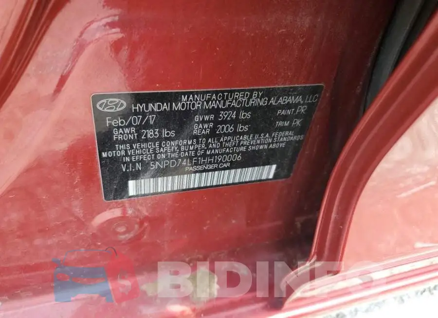5NPD74LF1HH190006 Photo# 12
