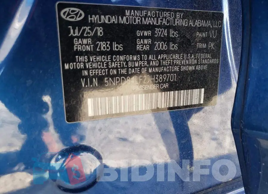 5NPD84LF2JH389701 Photo# 10