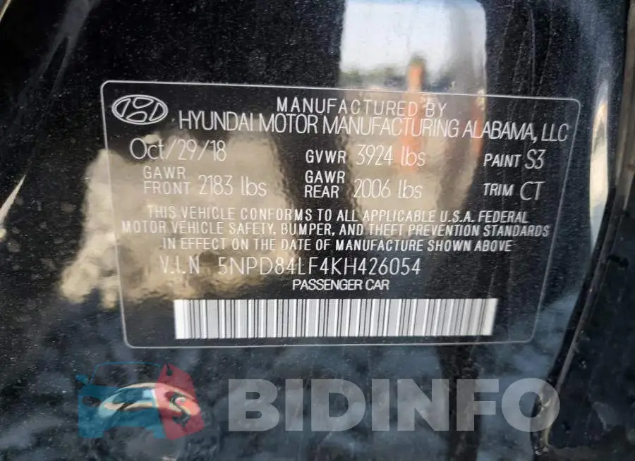 5NPD84LF4KH426054 Photo# 12