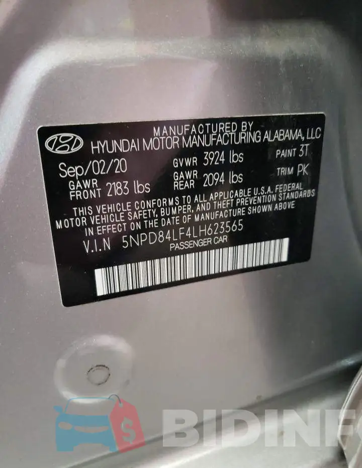 5NPD84LF4LH623565 Photo# 12