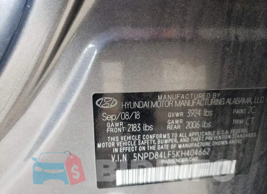5NPD84LF5KH404662 Photo# 12