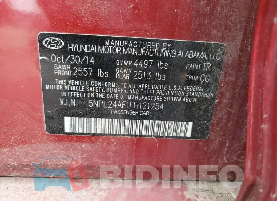 5NPE24AF1FH121254 Photo# 12