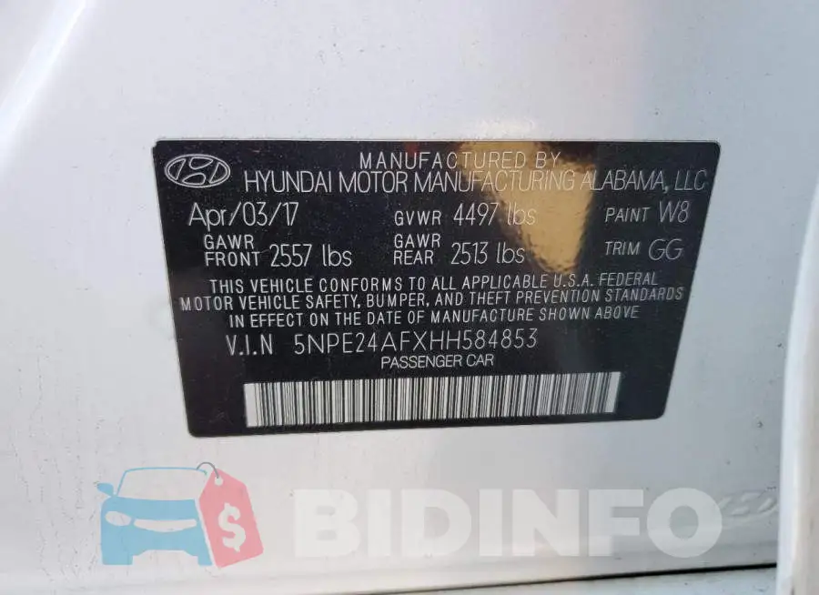 5NPE24AFXHH584853 Photo# 12