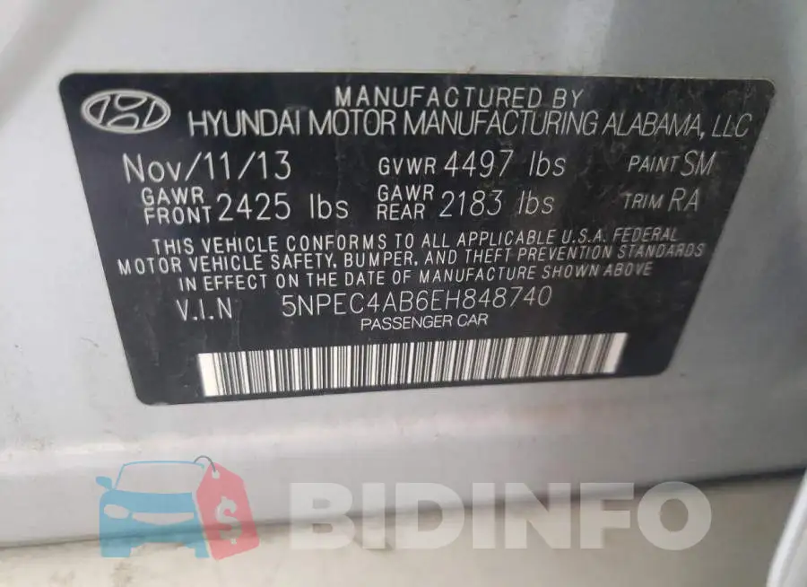 5NPEC4AB6EH848740 Photo# 12