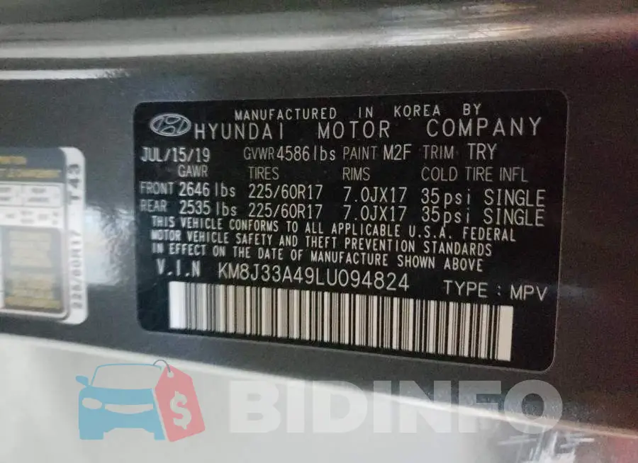 KM8J33A49LU094824 Photo# 13
