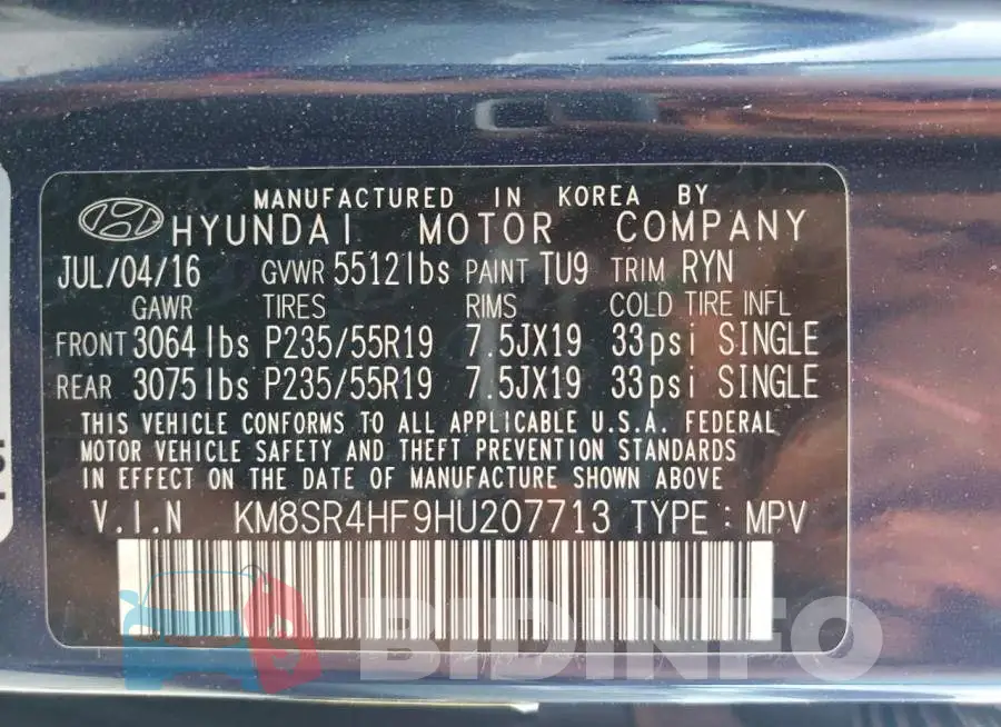 KM8SR4HF9HU207713 Photo# 13