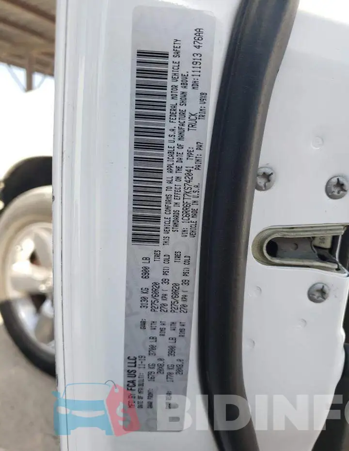 1C6RR6FT7KS742041 Photo# 13
