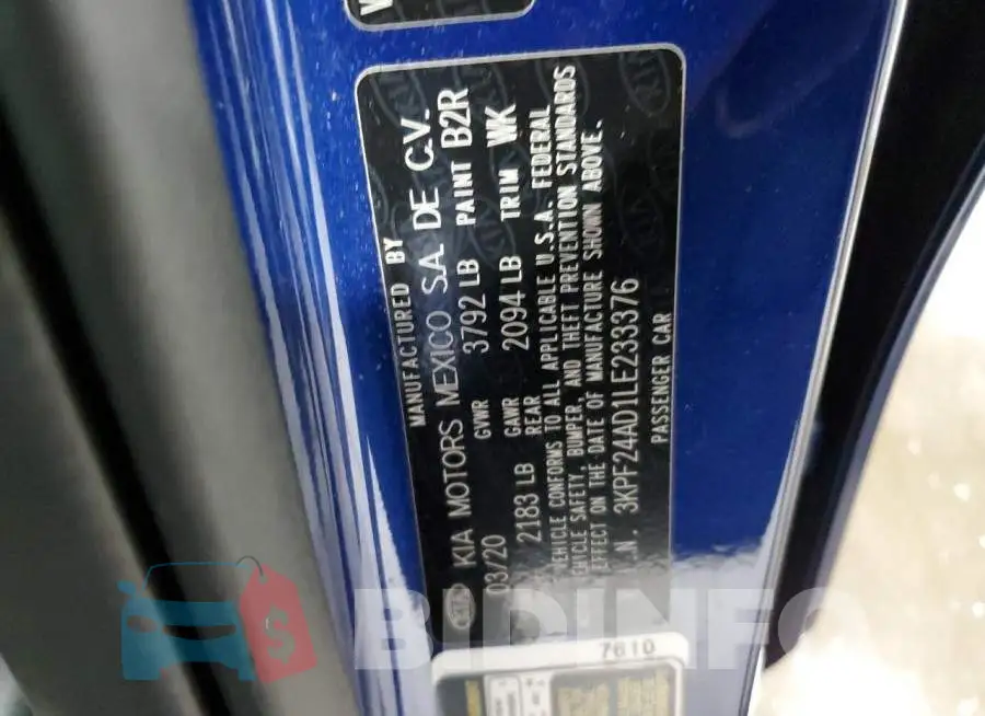 3KPF24AD1LE233376 Photo# 12
