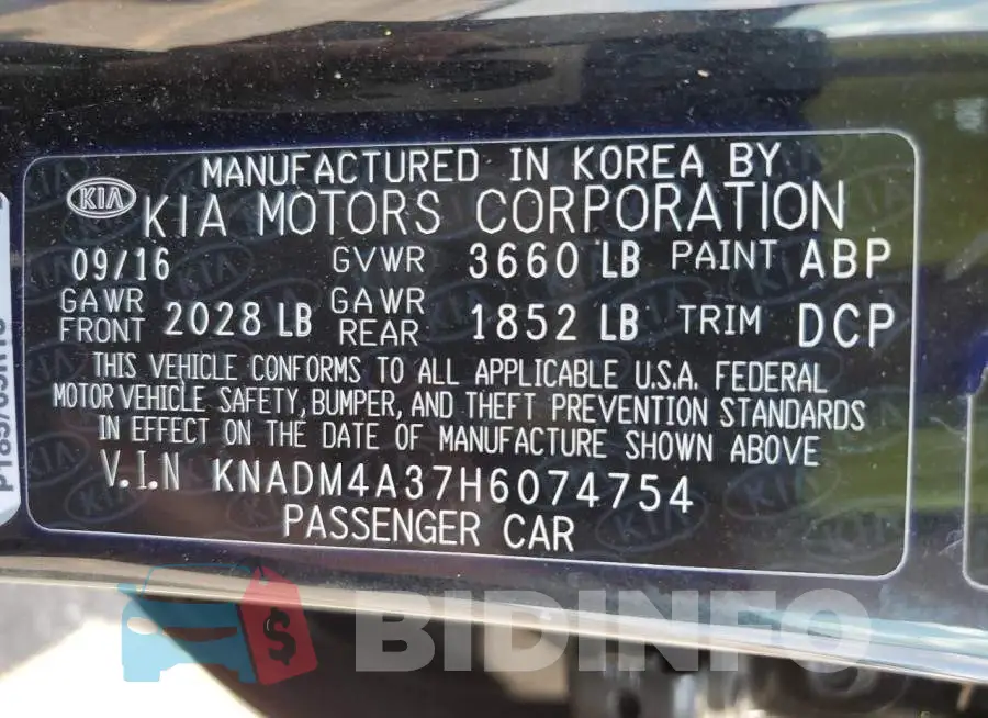 KNADM4A37H6074754 Photo# 13
