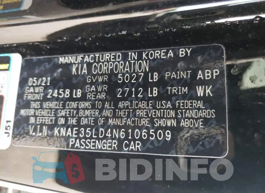 KNAE35LD4N6106509 Photo# 12
