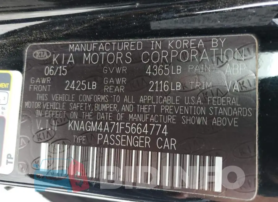 KNAGM4A71F5664774 Photo# 12