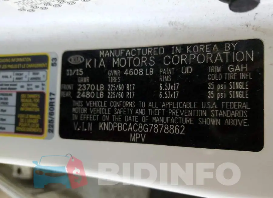 KNDPBCAC8G7878862 Photo# 12