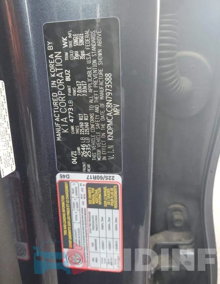 KNDPMCAC8N7973588 Photo# 13