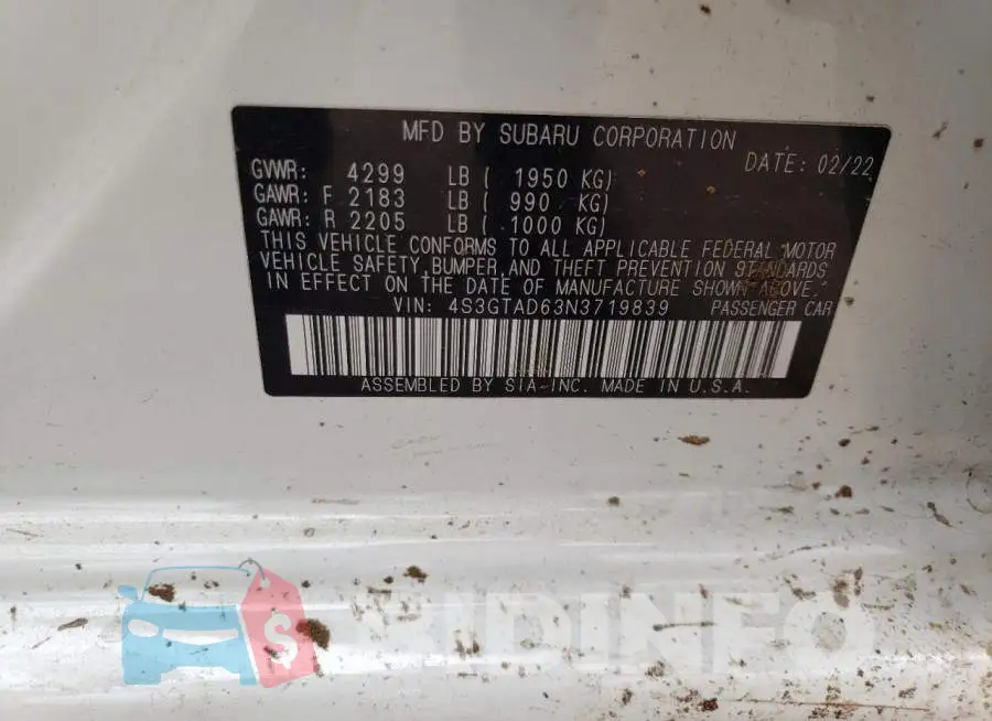 4S3GTAD63N3719839 Photo# 12