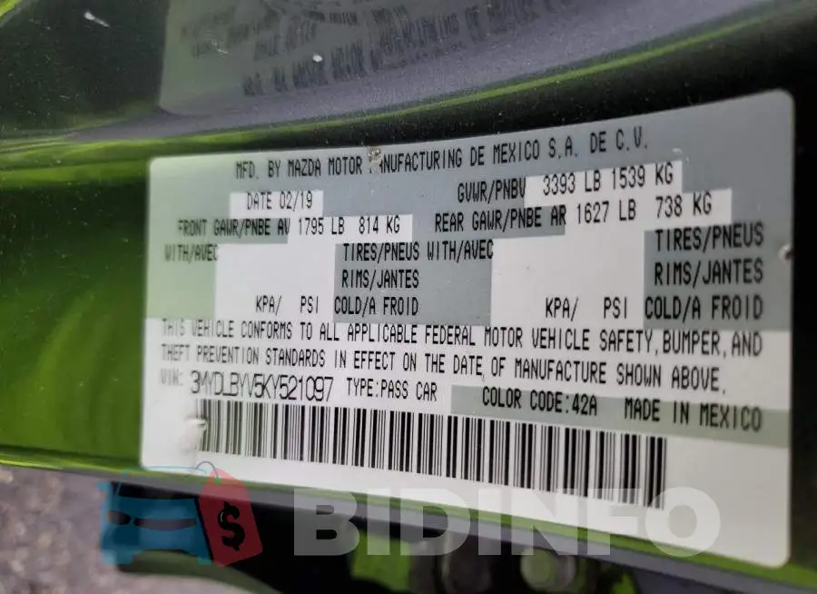 3MYDLBYV5KY521097 Photo# 12