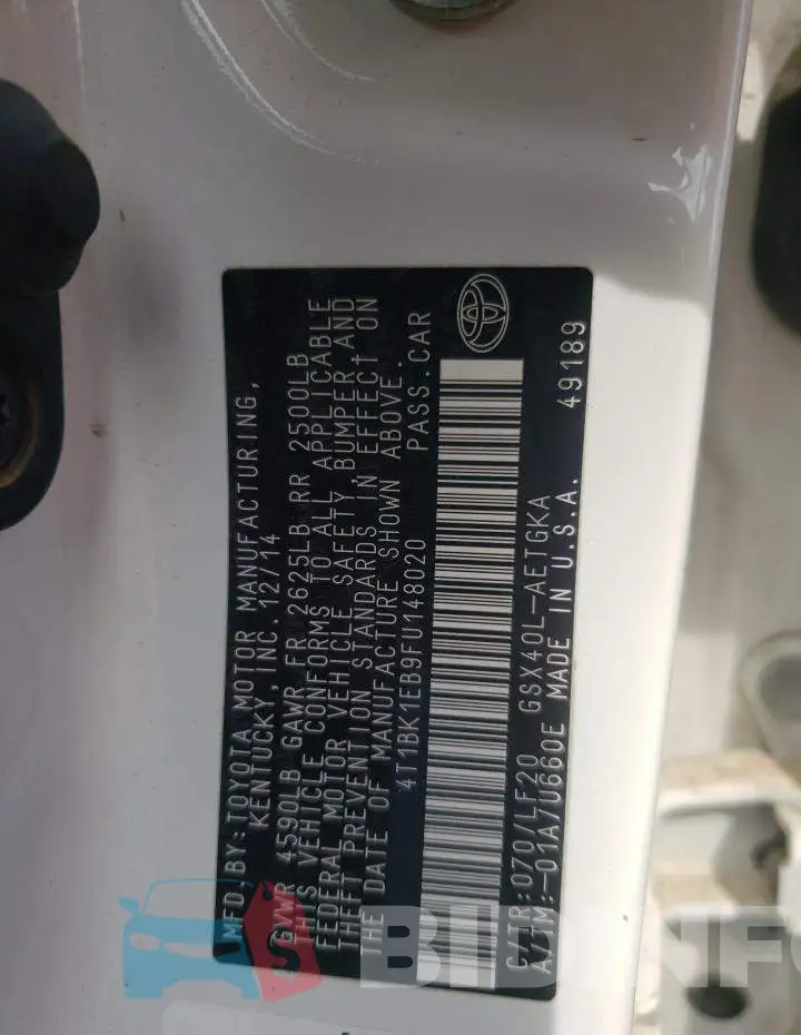 4T1BK1EB9FU148020 Photo# 13