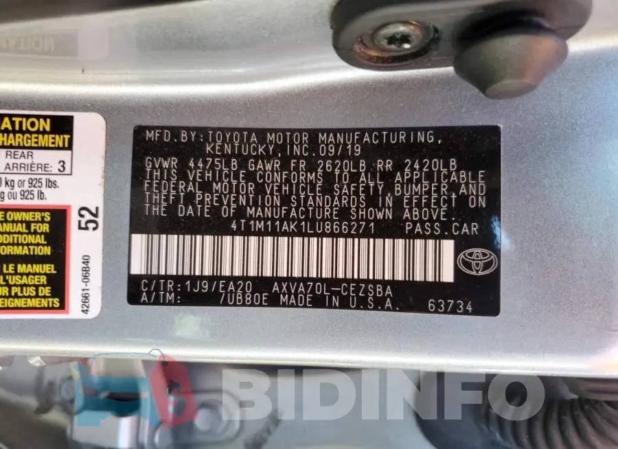 4T1M11AK1LU866271 Photo# 12