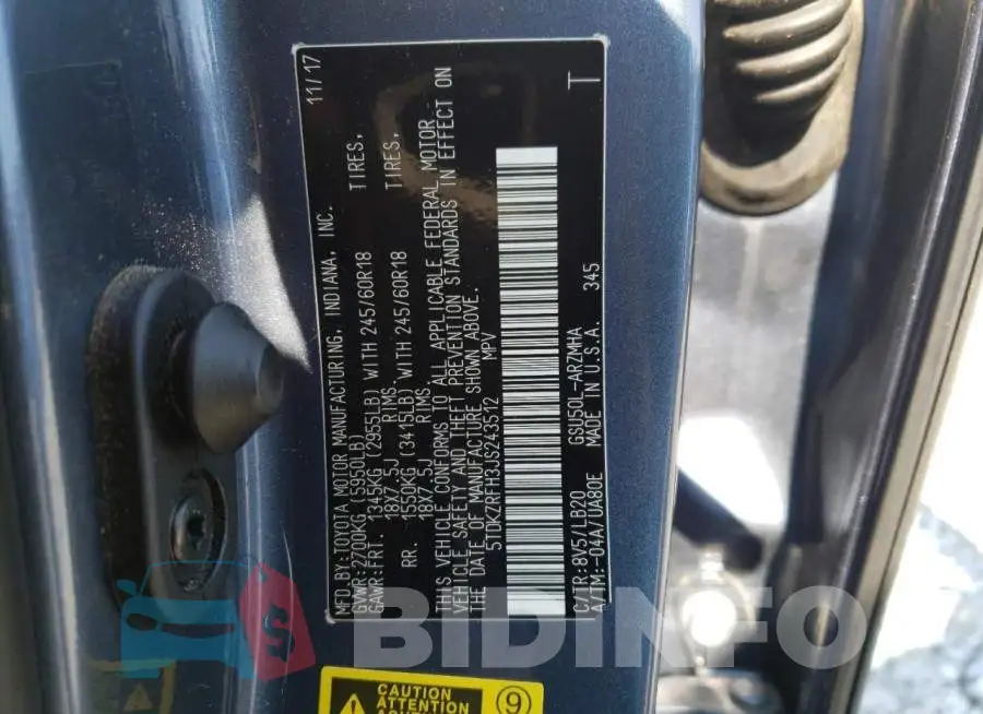 5TDKZRFH3JS243512 Photo# 13