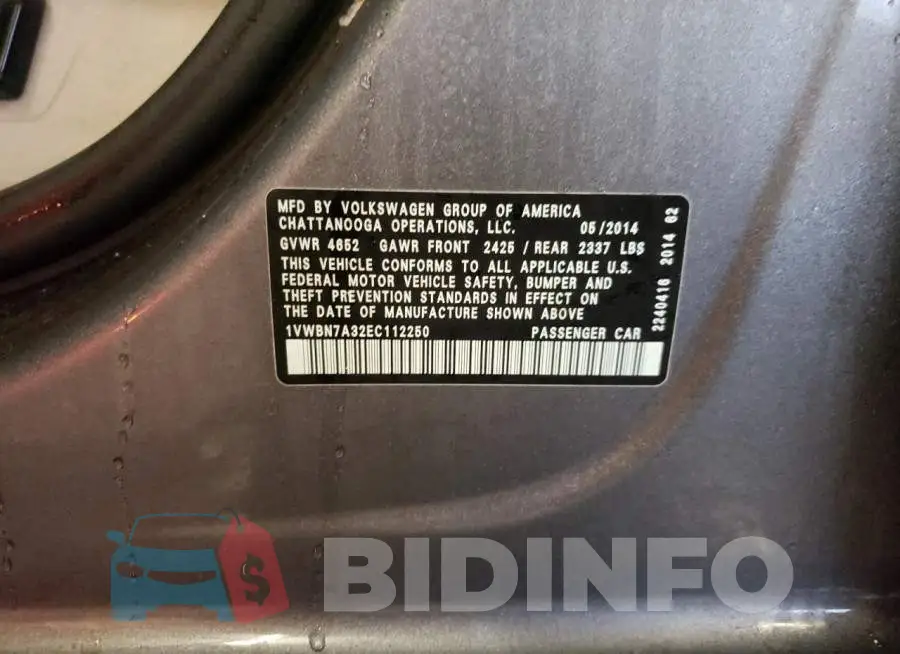 1VWBN7A32EC112250 Photo# 12