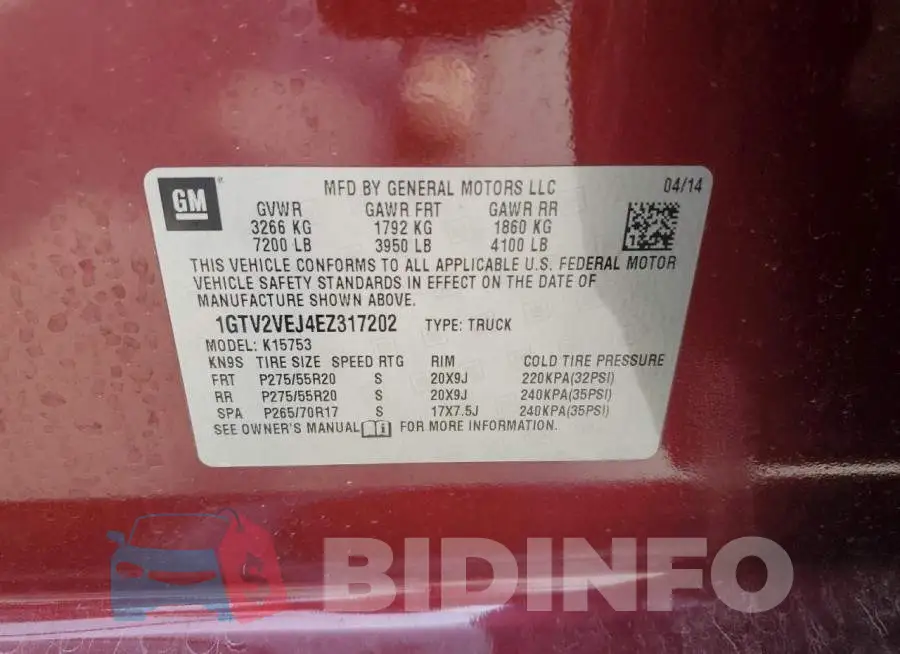 1GTV2VEJ4EZ317202 Photo# 13