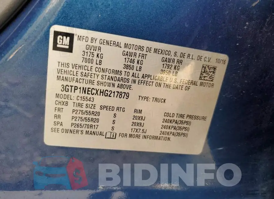 3GTP1NECXHG217879 Photo# 12