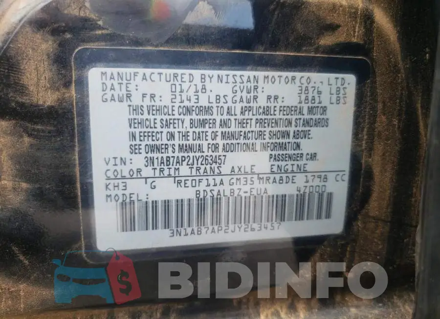 3N1AB7AP2JY263457 Photo# 13