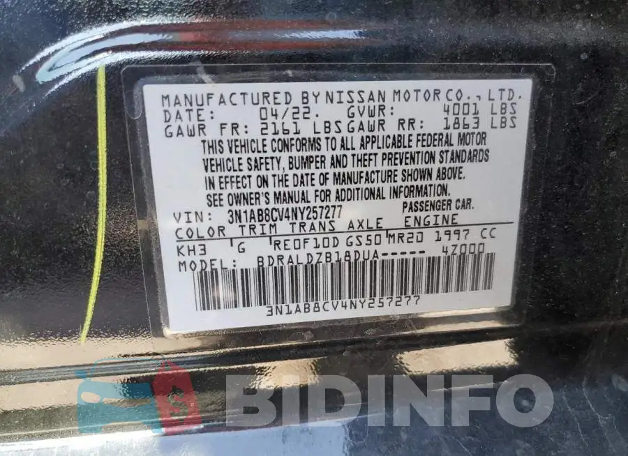 3N1AB8CV4NY257277 Photo# 12