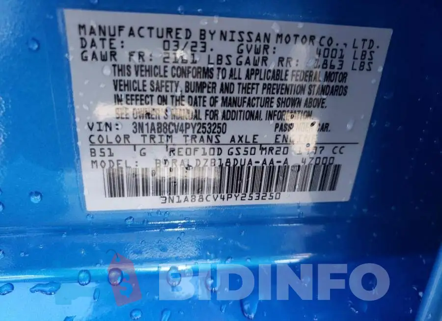 3N1AB8CV4PY253250 Photo# 12