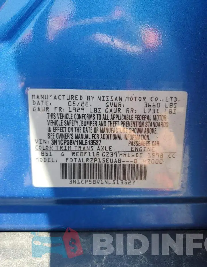 3N1CP5BV1NL513527 Photo# 12