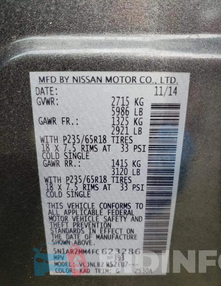 5N1AR2MM4FC623286 Photo# 13