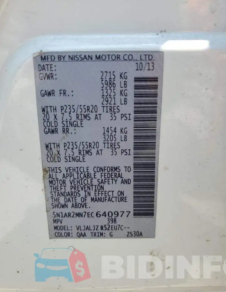 5N1AR2MN7EC640977 Photo# 12