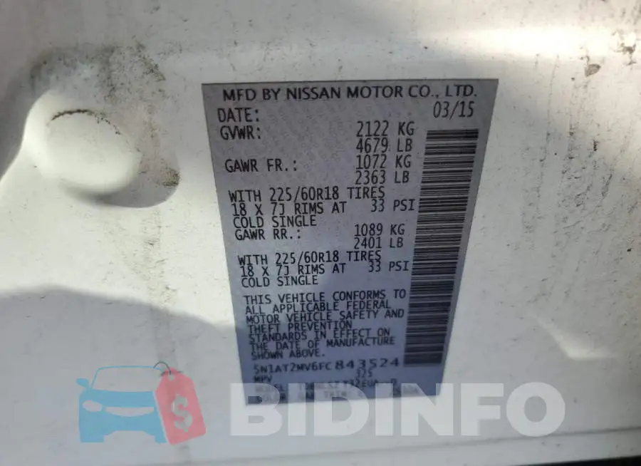 5N1AT2MV6FC843524 Photo# 12