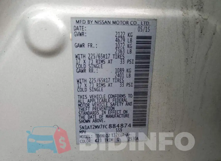 5N1AT2MV7FC884874 Photo# 13