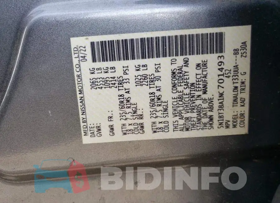 5N1BT3BA1NC701493 Photo# 14