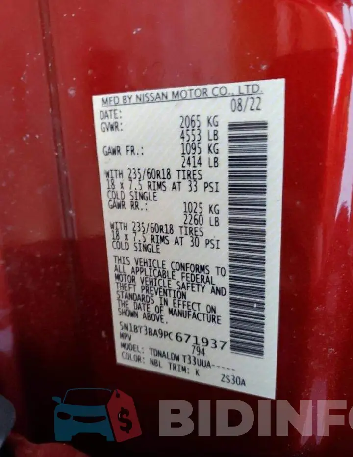 5N1BT3BA9PC671937 Photo# 14