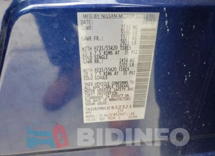 5N1DR2MNXJC652323 Photo# 13