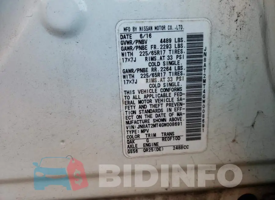 JN8AT2MT4GW008691 Photo# 13